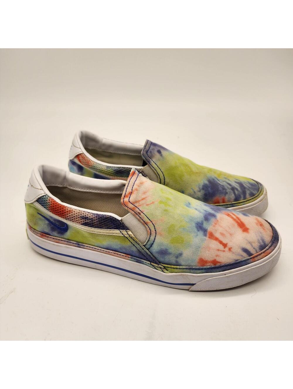 Nike Tie Dye Slip On Sneakers 9.5 Rainbow Casual Canvas Shoes